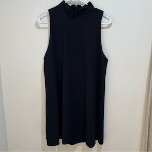 Alice‎ + Olivia Black Sleeveless High Neck Zip Back A-Line Dress
